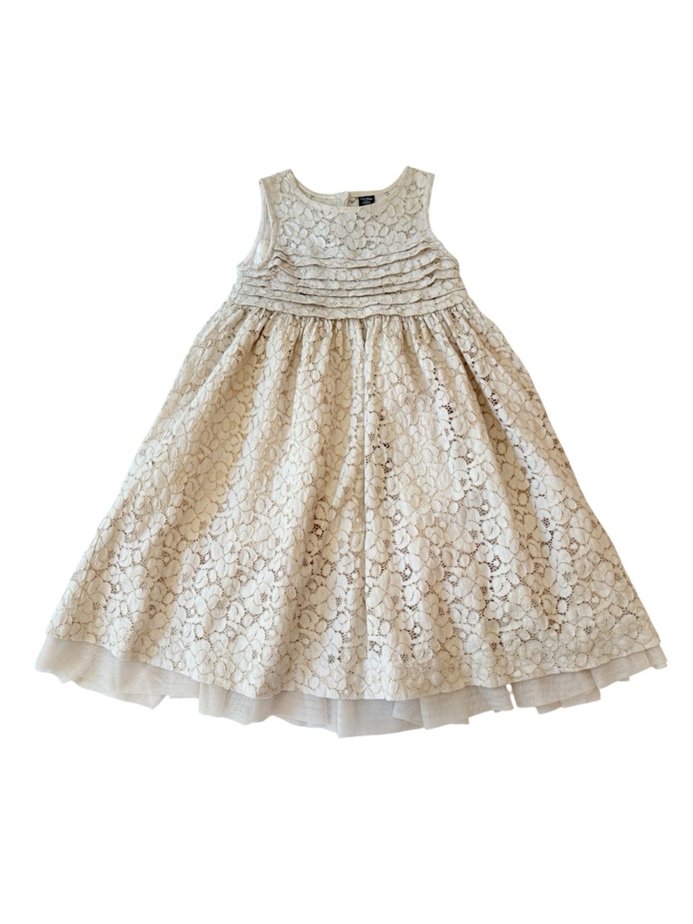 Gap Cream Lace Girls' Party Dress with Pleated Bodice